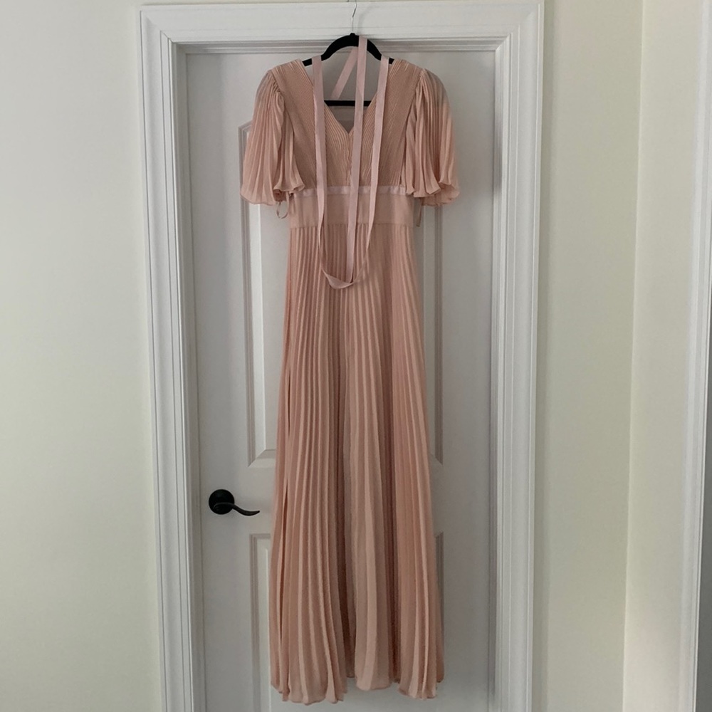 ASOS design blush pink bridesmaid dress